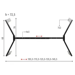 Stolová konstrukce ROXA / Černá matná