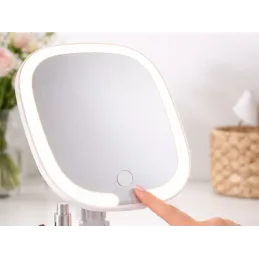 Kosmetické zrcadlo s LED světlem LIANO / Bílá