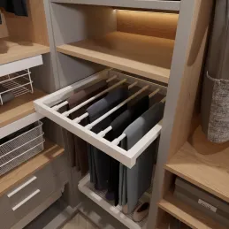 Výsuvný rošt na kalhoty s tlumením OPIO / Bílá matná
