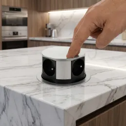 Výsuvná elektrická zásuvka TETRABOX FRENCH 4x 230V  / Hliník