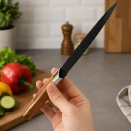 Sada 5ks kuchyňských nožů s škrabkou ALIA / Černá