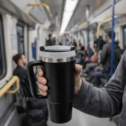 Termo pohár na nápoje TROPHY 1200 ml / Černá