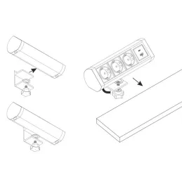 Elektrická zásuvka OFFICE 3x230V + 1xUSB C+A FRENCH / Černá matná