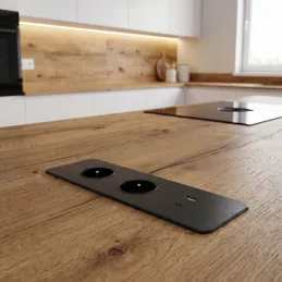 Elektrická zásuvková lišta EUROBOX 2x230V + 1xUSB C+A FRENCH / Černá matná