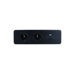 Elektrická zásuvková lišta EUROBOX 2x230V + 1xUSB C+A FRENCH / Černá matná