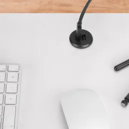 Interiérová 2 x USB A-C nabíječka do stolu 25mm PLUGY / Černá matná