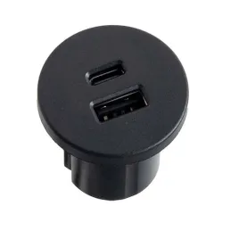 Interiérová 2 x USB A-C nabíječka do stolu 25mm PLUGY / Černá matná