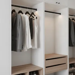 Vešiaková tyč SLIM na LED pásek s krytkou / Černá