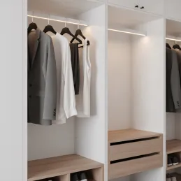 Vešiaková tyč SLIM na LED pásek s krytkou / Bílá matná
