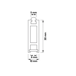 Věšáková tyč 1m SLIM na LED pásek s koncovkami / Bílá matná