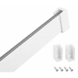 Věšáková tyč 1m SLIM na LED pásek s koncovkami / Bílá matná