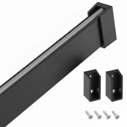 Věšáková tyč 1m SLIM na LED pásek s koncovkami / Černá matná
