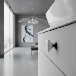 Keramická knopka DIAMON / Bílá + porcelán