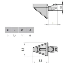 Policová podpěra ELO D5 / Nikl - 10 ks