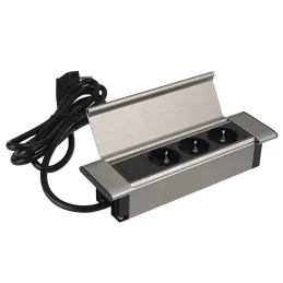 Interiérová zásuvková lišta SLIM BOX SCHUKO 3x 230V / Nerez