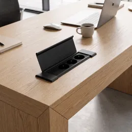 Interiérová zásuvková lišta SLIM BOX SCHUKO 3x 230V / Černá matná