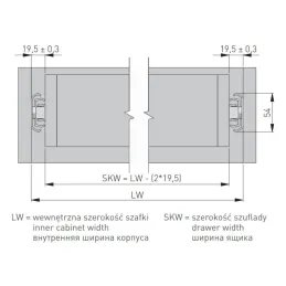 Ložiskový výsuv s tlumením 53 mm - vysoce zatěžovaný
