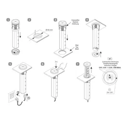 Automatická výsuvná elektrická zásuvka ASTRA SCHUKO 3x230V + 2xUSB A-C / Černá