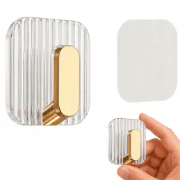 Nalepovací věšák GLAMOUR / Zlatá broušená