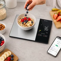 Kuchyňská digitální váha s aplikací FIT BODY / Černá