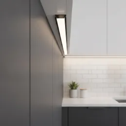 Hliníková lišta ZARIA pro LED osvětlení s mléčným krytem / Černá matná