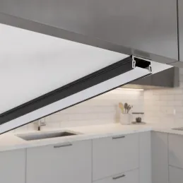 Hliníková lišta ZARIA pro LED osvětlení s mléčným krytem / Černá matná