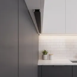 Hliníková lišta ZARIA na LED osvětlení s černým krytem / Černá matná
