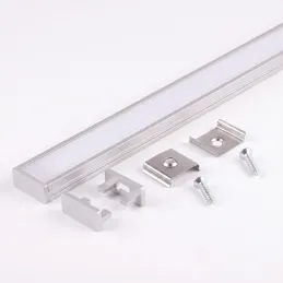 Sada 1m profilu ZARIA na LED osvětlení s mléčným krytem s krytkami a uchycením / Hliník
