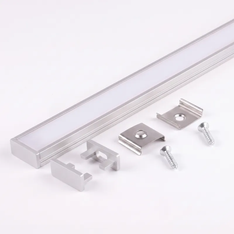 Sada 1m profilu ZARIA na LED osvětlení s mléčným krytem s krytkami a uchycením / Hliník