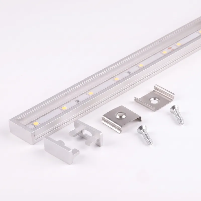 Sada 1m profilu ZARIA na LED osvětlení s transparentním krytem s krytkami a uchycením / Hliník