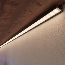 Rohová hliníková lišta ZARIA pro LED osvětlení s mléčným krytem / Černá matná