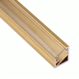 Rohová hliníková lišta ZARIA pro LED osvětlení s transparentním krytem / Zlatá