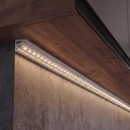 Rohová hliníková lišta ZARIA pro LED osvětlení s transparentním krytem / Bílá matná