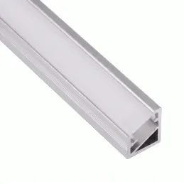 Rohová hliníková lišta ZARIA pro LED osvětlení s mléčným krytem / Hliník