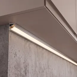 Rohová hliníková lišta ZARIA pro LED osvětlení s mléčným krytem / Hliník