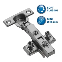 MINI závěs naložený s tlumením 26 mm CLIP / Černá