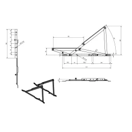 Zvedací pružinový mechanismus pro úložný prostor sedací soupravy / Antracit
