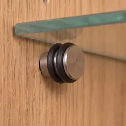Podpěra police na sklo s těsněním LANNA 3 mm / Nikl - 10 ks