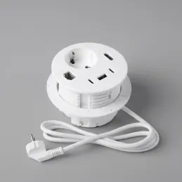Vnitřní zásuvka do stolu OFFICE SMART 80 SCHUKO 1x230V + USB A-C + HDMI + Rj45 / Bílá