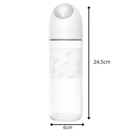Skleněná láhev na olivový olej nebo ocet s automatickým otevíráním 510 ml / Bílá