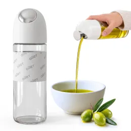 Skleněná láhev na olivový olej nebo ocet s automatickým otevíráním 510 ml / Bílá