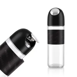 Skleněná láhev na olivový olej nebo ocet s automatickým otevíráním 510 ml / Černá