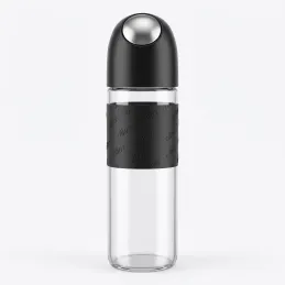 Skleněná láhev na olivový olej nebo ocet s automatickým otevíráním 510 ml / Černá