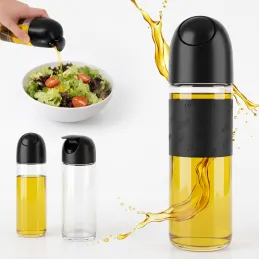 Skleněná láhev na olivový olej nebo ocet s automatickým otevíráním 510 ml / Černá