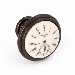 Úchytka knopka VIAMO CLOCK / Hnědá metalíza