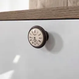 Úchytka knopka VIAMO CLOCK / Hnědá metalíza