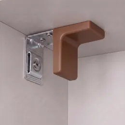 Kování na zavěšení skříňky s krytkou - Ořech