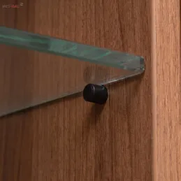 Policová podpěra na sklo s těsněním - 100 ks / Černá