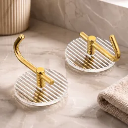 Samolepicí věšák GLAMOUR ROUND / Zlatá broušená