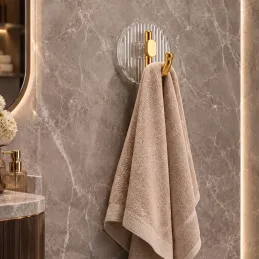 Samolepicí věšák GLAMOUR ROUND / Zlatá broušená
